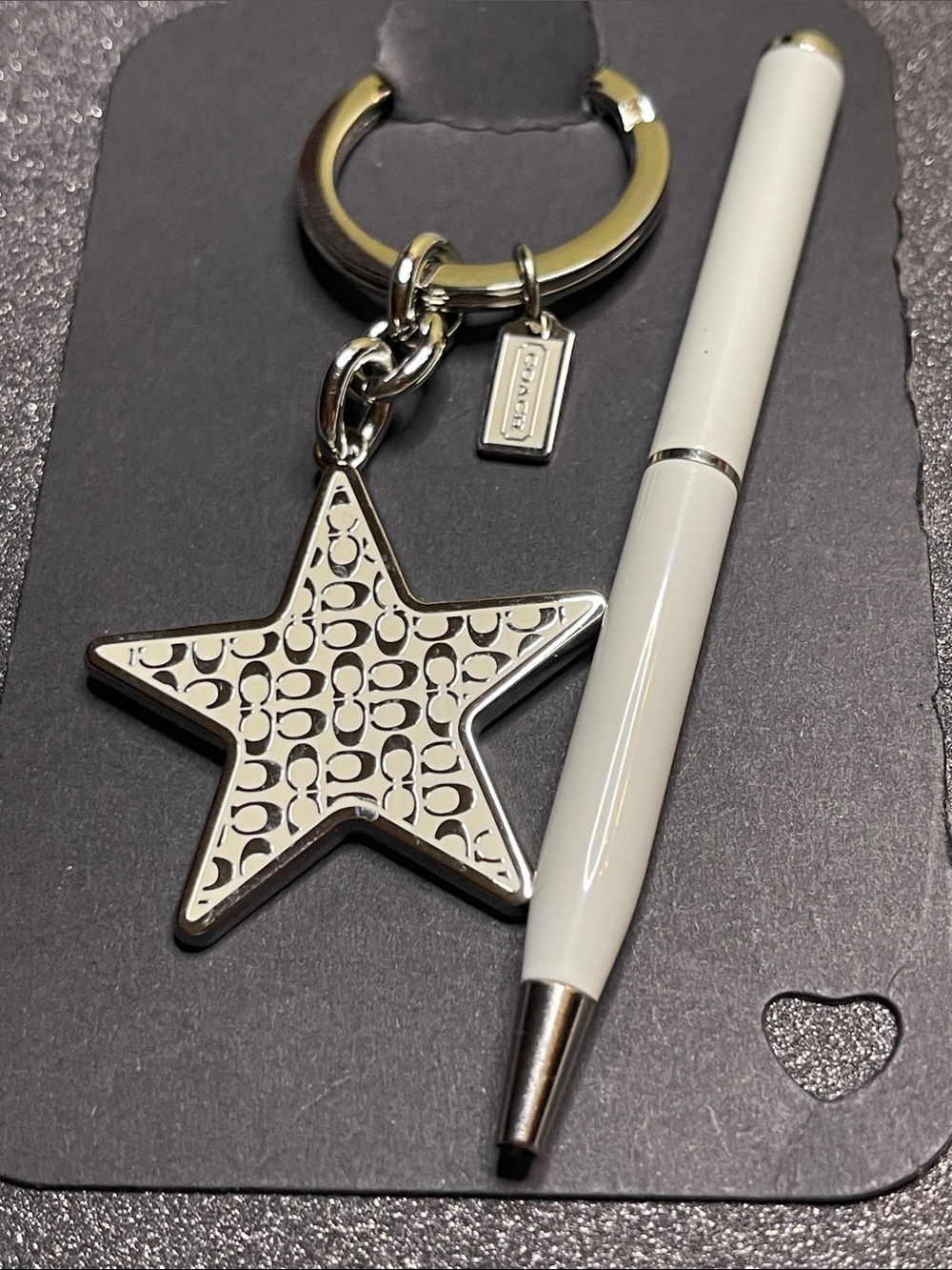 Coach Silver Star Logo Keychain - Picture 6 of 7